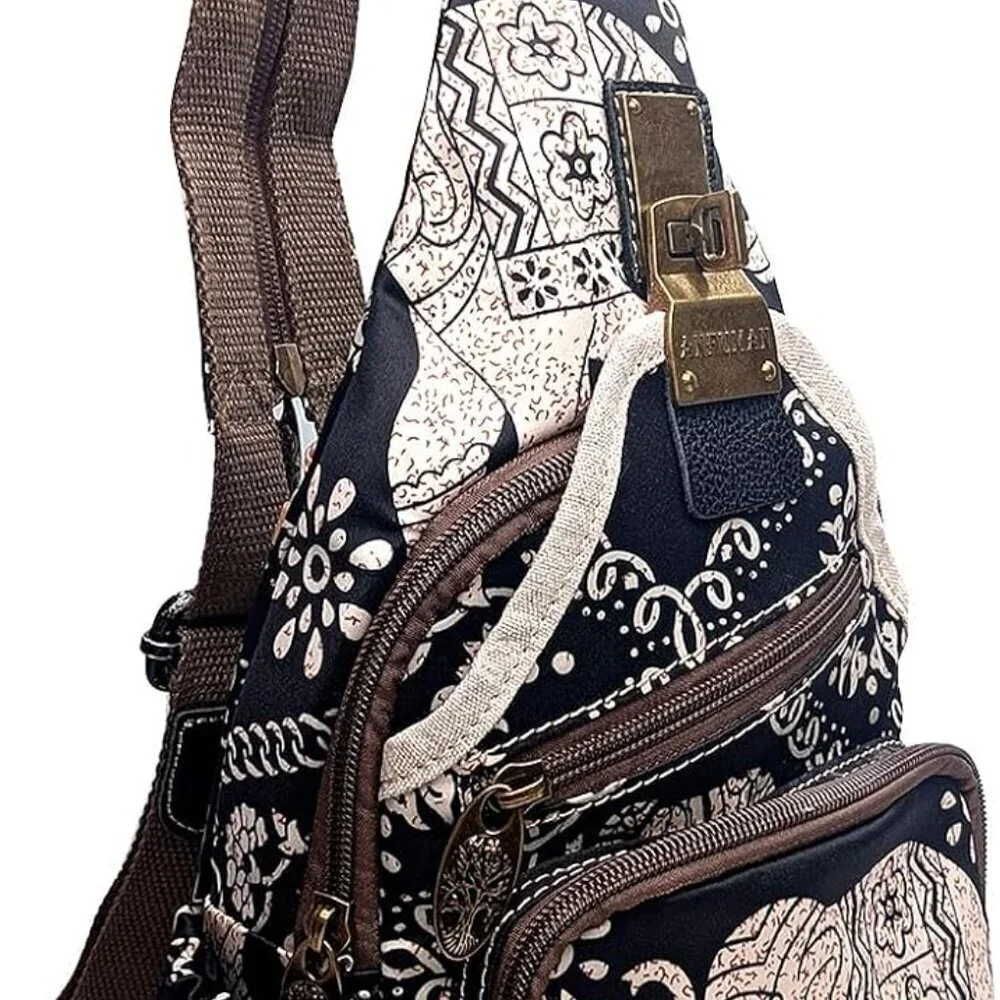 Nylon Crossbody Backpack Women's Waterproof Lightweight Organizer